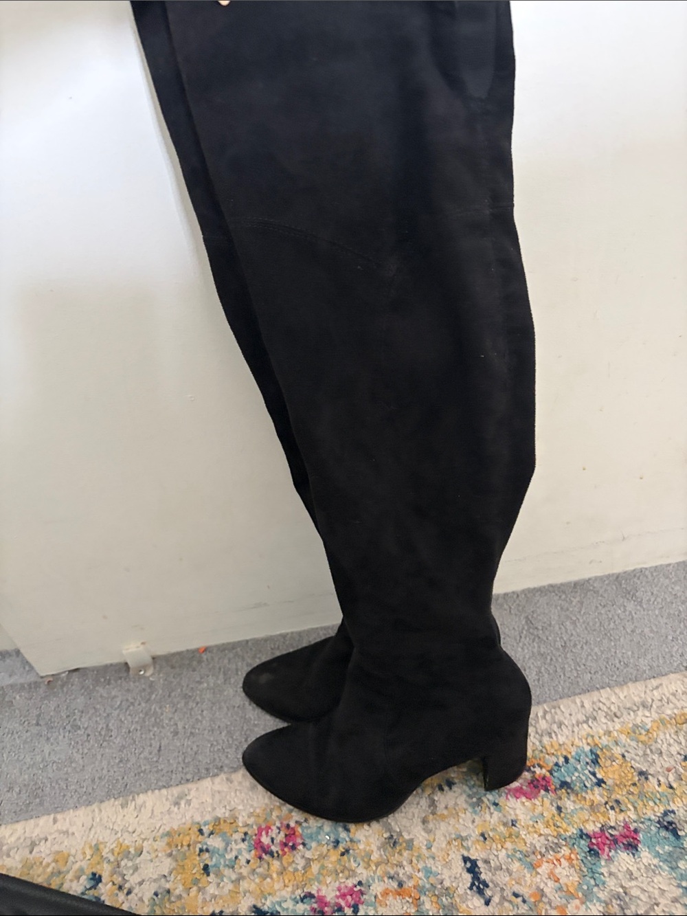 Marc Fisher Black Suede Over-the-Knee Boots